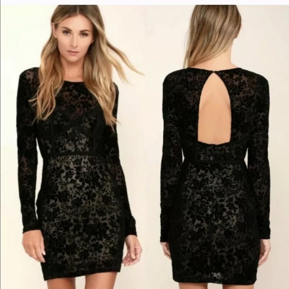 SOLD Lulus Cor-Set to Go Black Burnout Velvet - Picture 1 of 14